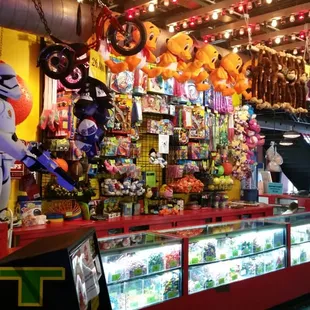 Win amazing prizes in the mega arcade!
