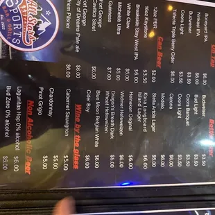 menu