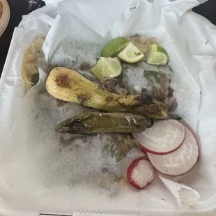 Topping that comes with birria