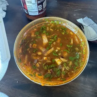 Beef consume for birria taco