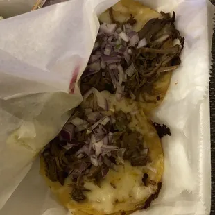 Birria tacos (consume on the side)!