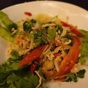 Yum woon sen: "spicy" level is about the max heat I can handle...there is another "Thai hot" level above this.