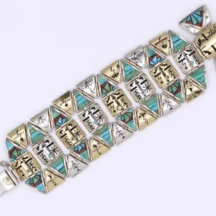 One of a kind bracelet created by Navaho master craftsman Fernando Benally