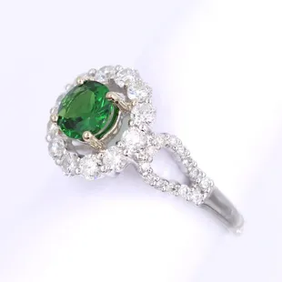 Tsavorite garnet with diamond halo!  MAGNIFICENT!!!