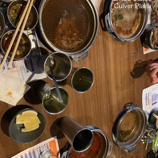 The remnants of a Shabu feast.