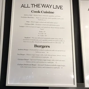 menu, sandwiches