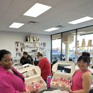 Barbie treat box class: showing off our finished products