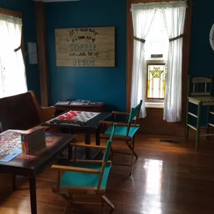 The game room is waiting for a couple of checkers players.