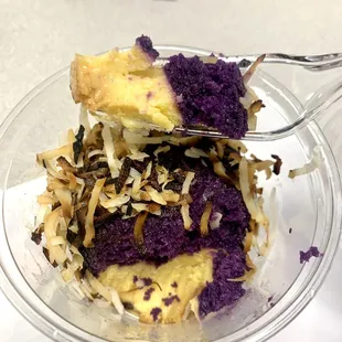 Ube Flan with toasted coconut! Mmmm