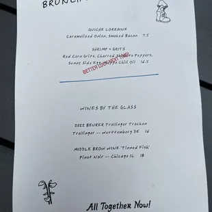 Brunch Menu Specials