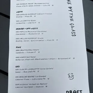 Drink Menu