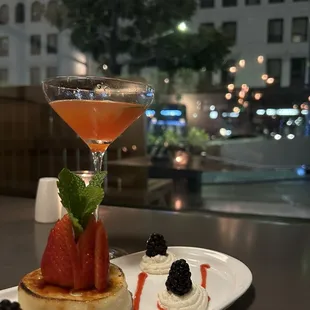 Paper Plane cocktail and Crème Brûlée Cheesecake - perfect combination!