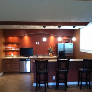 This is part of a basement finish and wet bar.