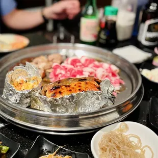 B2. Baked Salmon Roll, B6. Baked Langostino Roll, beef belly