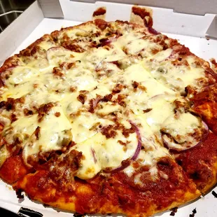 Pepp, onion, bacon, mushroom
