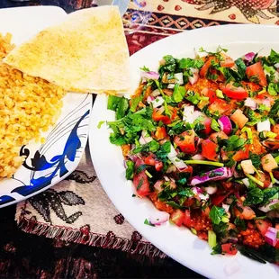 Armenian Kheyma, Bulgar Pilaf, Pita Bread.