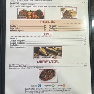 Menu as of 1/21/2023