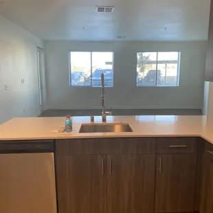 Kitchen island- makes the space feel bigger