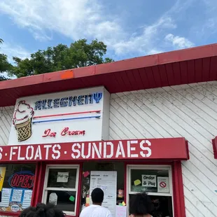 customers entering the ice cream shop