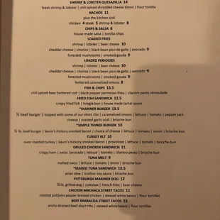 menu