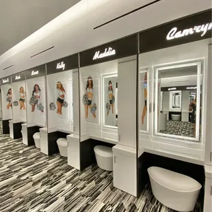 The Raiderette dressing room!