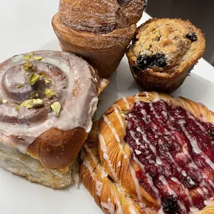 a variety of pastries