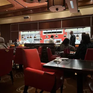 interior, sushi and sashimi