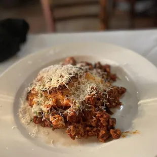 Lasagna with meat sauce