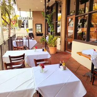 Outdoor seating at the allegro