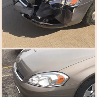 The side before and after