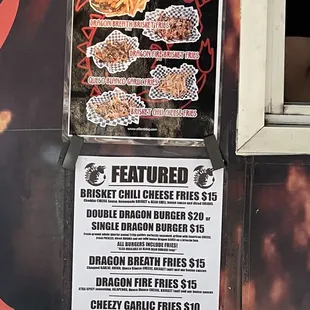 a menu for a burger restaurant