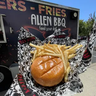 Brisket Sandwich with fries