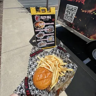 Brisket Sandwich with fries