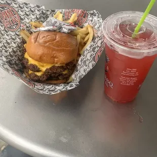 My order, double dragon and a dragon fruit lemonade