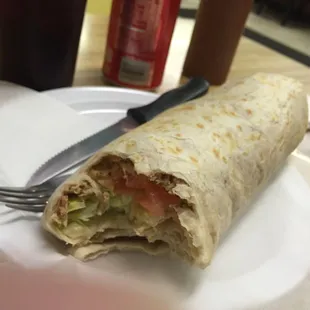 Chicken burrito for $6.50