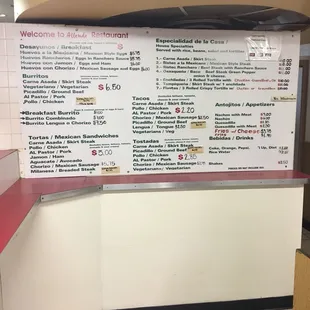 Menu inside.