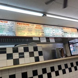 Menu as of June 2021