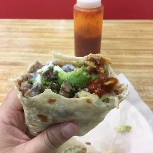 Carne asada burrito with avocado. :)