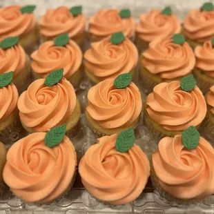 Peach theme cupcakes