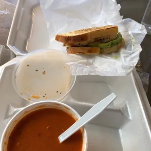 Special of the day Tomato basil chicken avocado sandwich