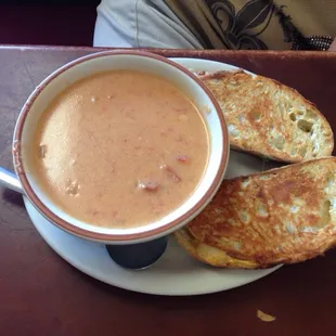 Grilled cheese with tortilla soup.