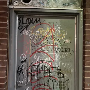graffiti on a door