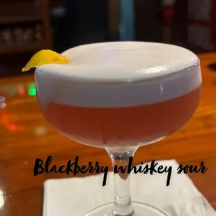 Blackberry whiskey sour