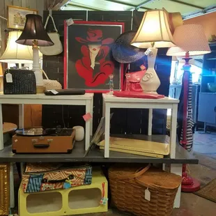 We carry side tables, lamps, personal and home accessories.