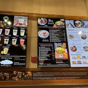 ramen and noodles, menu