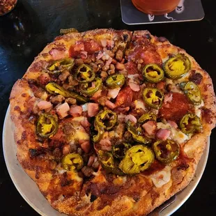 8" meat lovers with jalapeños!!!