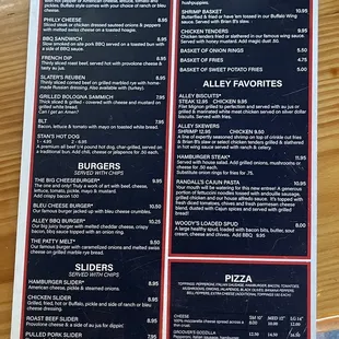 Menu as of 3/20/22