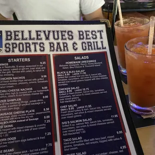 Amazing Bloody Marys and only the front cover of the menu!