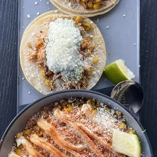 Braised Chicken Tacos and Mexican Street Corn