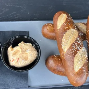 Pretzel Sticks with Pimento Cheese